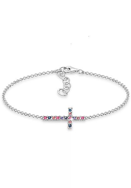 Elli Armband "Kreuz Multi-Color Kristalle 925 Silber" günstig online kaufen