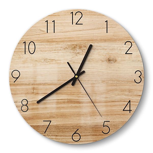 DEQORI Wanduhr 'Holzstruktur detailliert' (Glas Glasuhr günstig online kaufen