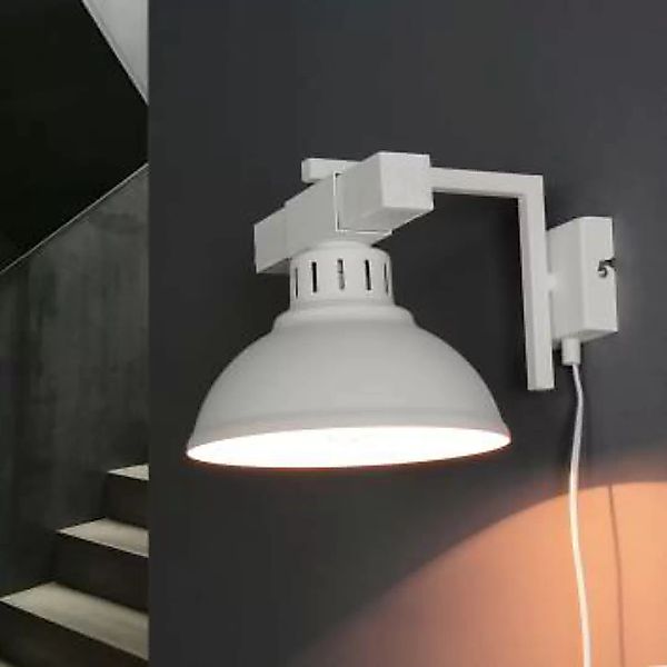Wandlampe Weiß mit Steckdosenanschluss günstig online kaufen