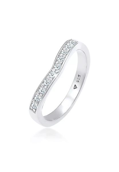 Elli DIAMONDS Diamantring "Diamanten (0.15 ct) V-Form Verlobung 925 Silber" günstig online kaufen