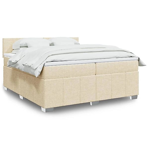 vidaXL Boxspringbett mit Matratze Creme 200x200 cm Stoff 3289473 günstig online kaufen