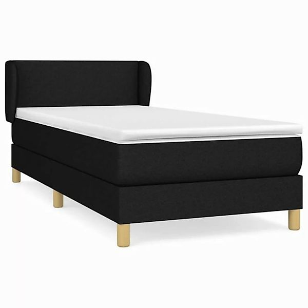 furnicato Bett Boxspringbett mit Matratze Schwarz 90x200 cm Stoff (1-tlg) günstig online kaufen