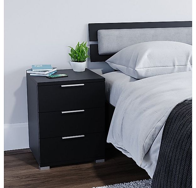 Vicco Nachtschrank Florenz, Schwarz, 46.2 x 60 cm günstig online kaufen