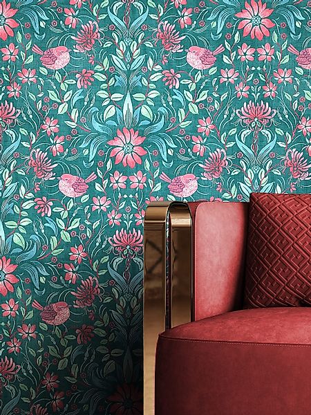 Newroom Vliestapete, Grün Tapete Floral Blumen günstig online kaufen