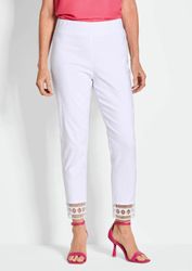 GOLDNER Schlupfhose Freizeithose LOUISA mit Spitzenabschluss günstig online kaufen