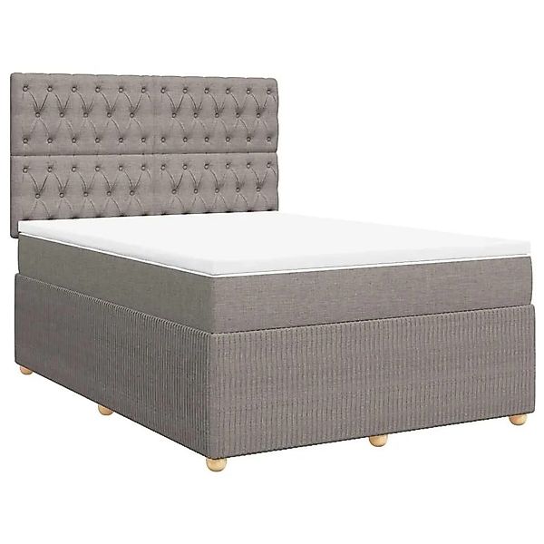 vidaXL Boxspringbett mit Matratze Taupe 140x190 cm Stoff 3294362 günstig online kaufen