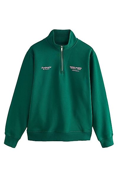 Next Sweater Sweatshirt mit 1/4-Reißverschluss und Grafik (1-tlg) günstig online kaufen