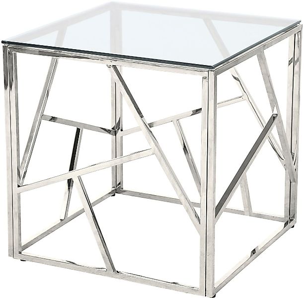 SalesFever Beistelltisch Design-Beistelltisch fürs Wohnzimmer, Edelstahlges günstig online kaufen