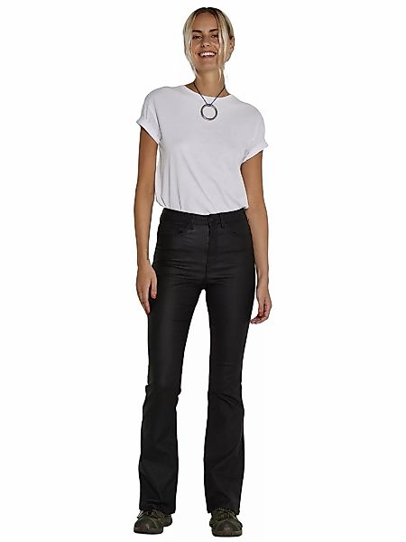 Noisy May Damen Jeans NMSALLIE HW FLARE COATED - Flare Fit - Schwarz - Blac günstig online kaufen