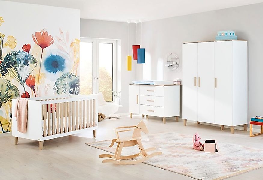 Pinolino® Babyzimmer-Komplettset »Lumi«, (Set, 3 tlg., Kinderbett, Schrank, günstig online kaufen