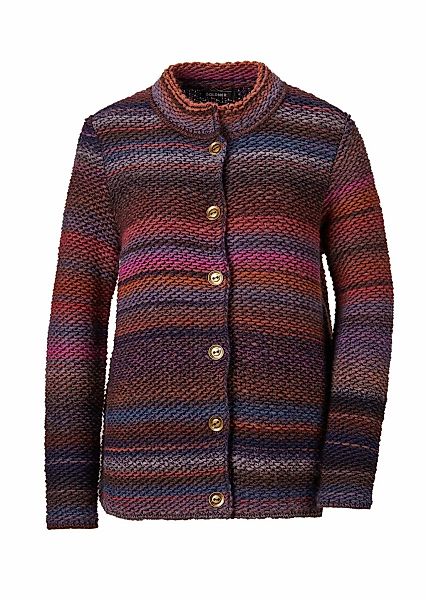GOLDNER Strickjacke "Kurzgröße Multicolor Woll-Jacke mit Stehkragen" Multic günstig online kaufen