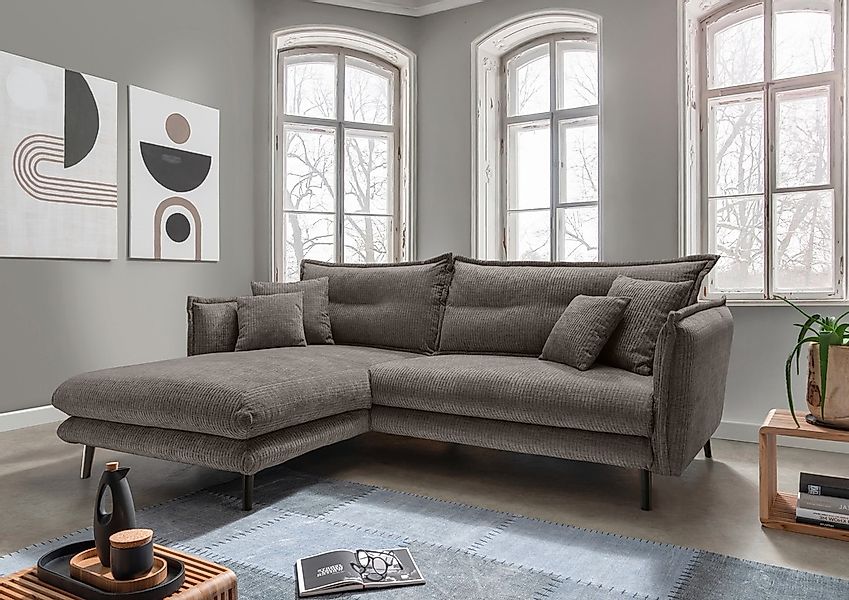 Home affaire Ecksofa "Lazio modernes Design, bequem, schmale Armlehnen, OTT günstig online kaufen