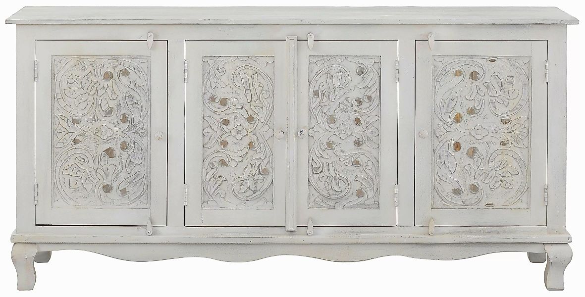 Home affaire Sideboard "Rajat", Kommode aus Mangoholz mit Frontenfräsungen, günstig online kaufen