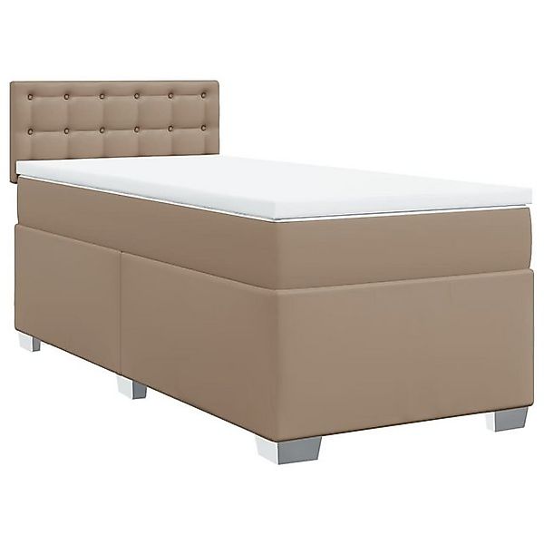 vidaXL Bett Boxspringbett Matratze Cappuccino-Braun 100x200cm Kunstleder günstig online kaufen