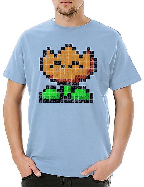 Urban Backwoods Print-Shirt Urban Backwoods Pixel Flower Herren T-Shirt Hel günstig online kaufen