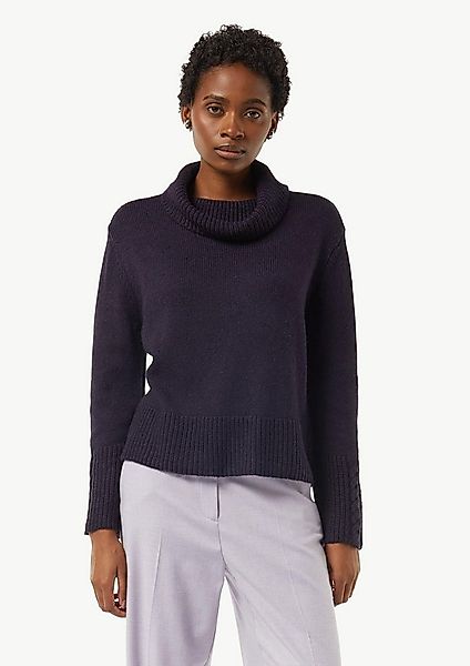 comma Longpullover Strickpullover Rollkragenpullover mit Zopfdetail günstig online kaufen