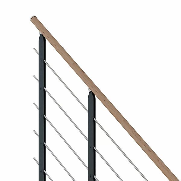 Dolle Mittelholmtreppe Sydney 12 Stufen Eiche Weiß 1/4gew. Metall Anthrazit günstig online kaufen