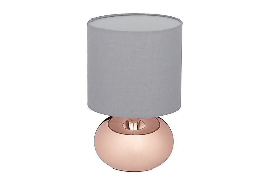 relaxdays Nachttischlampe Tischlampe Metall & Stoff, ohne Leuchtmittel, Kup günstig online kaufen
