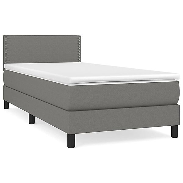 vidaXL Boxspringbett mit Matratze Dunkelgrau 80x200 cm Stoff1396586 günstig online kaufen