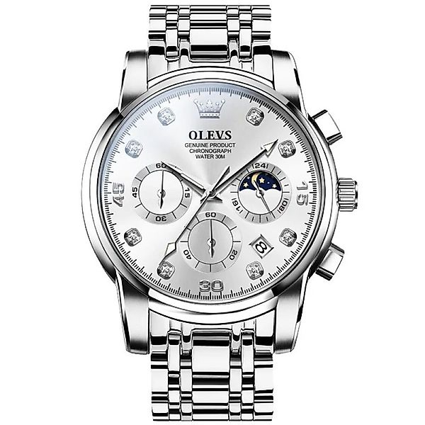 OLEVS Quarzuhr Tidy Quarzuhr Herrenuhr Silber/Silber günstig online kaufen
