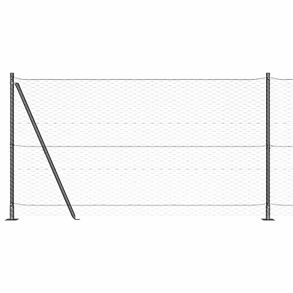 vidaXL Zaunpfosten Grau 25 x 1,4 m 36 mm Maschen Stahl und PVC 3353667 günstig online kaufen