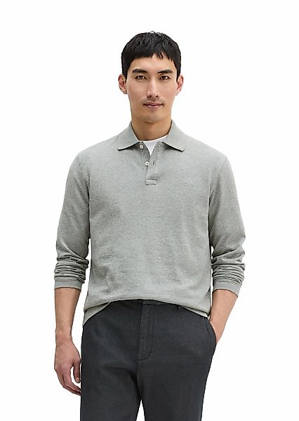 Marc OPolo Langarm-Poloshirt "aus schwerem Bio-Baumwoll-Jersey" günstig online kaufen