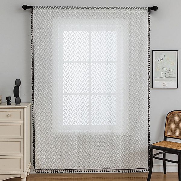 BYSURE Gardine, Stangendurchzug (1 St), halbtransparent, günstig online kaufen