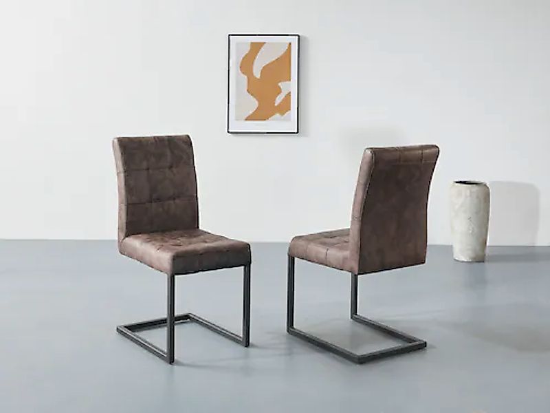 HELA Esszimmerstuhl »Donna« (Set) 2 Stk.Freischwinger mit Vintage Microfase günstig online kaufen