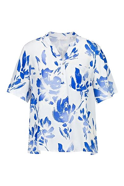 RICHROYAL Kurzarmbluse D-Bluse mit blauem Allover-Print günstig online kaufen