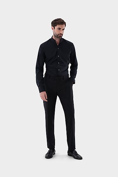 Stehkragenhemd aus bügelfreiem Twill Gewebe günstig online kaufen