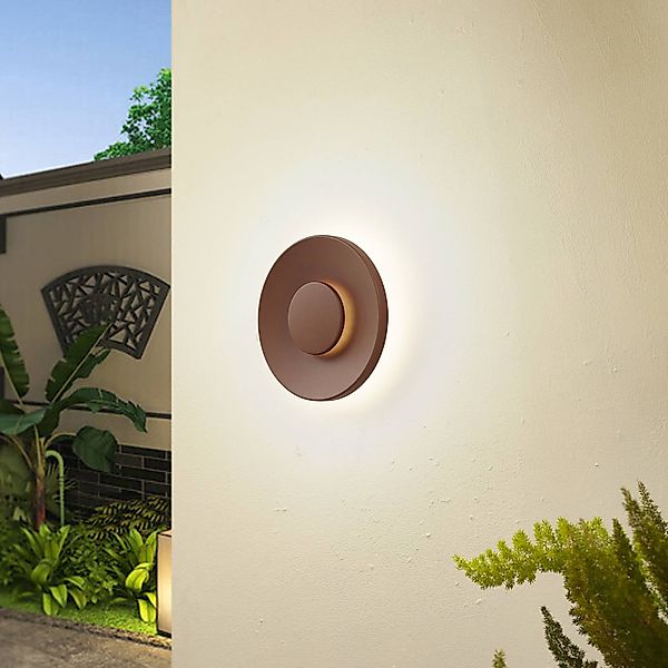 Lucande LED-Außenwandleuchte Kayana, rostfarben, Alu, 24 cm günstig online kaufen