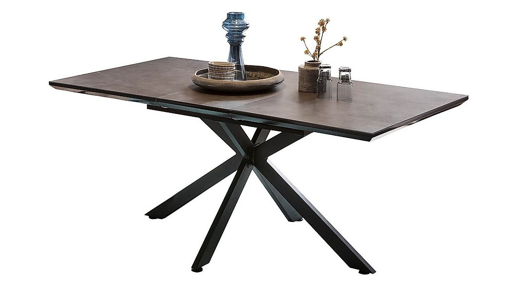 Die Möbelfundgrube® Esstisch JORUNN 140 - 180 cm ausziehbar / anthrazit-bra günstig online kaufen