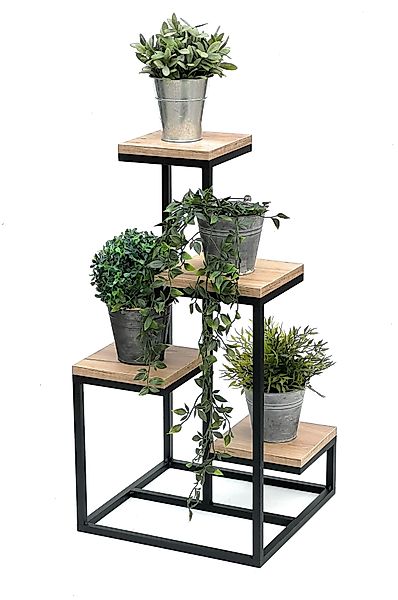 DanDiBo Blumenständer Blumentreppe Metall Schwarz Holz günstig online kaufen