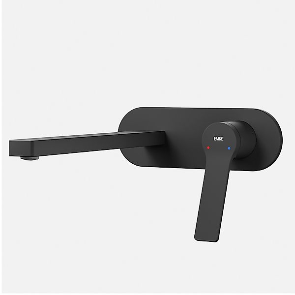 Emke Wand Waschtischarmatur Inklusive Grundkörper 288 x 210 x 70 mm Schwarz günstig online kaufen
