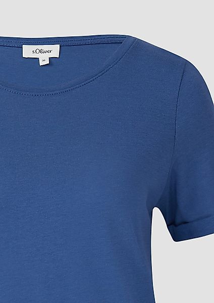 s.Oliver Kurzarmshirt T-Shirt mit Ärmelumschlag günstig online kaufen