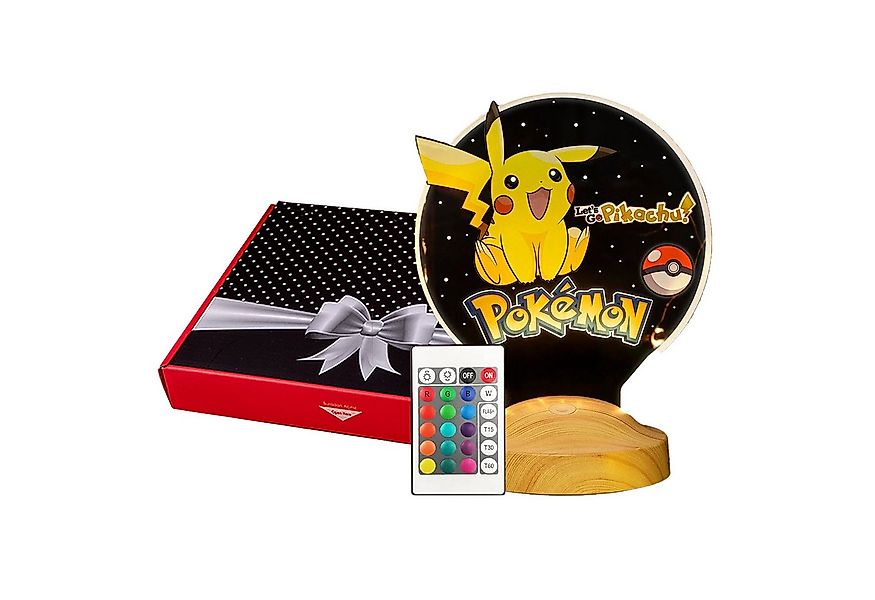 Geschenkelampe LED Nachttischlampe Pikachu 3D Nachtlicht Pokemon Fans Babyz günstig online kaufen
