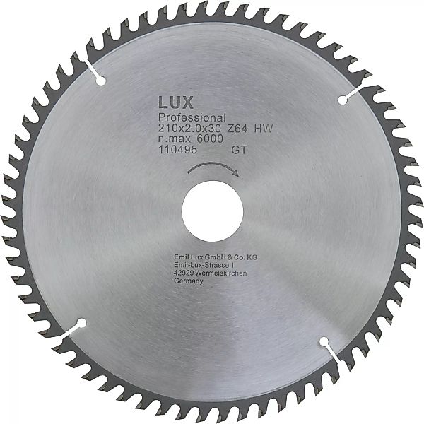 LUX HM-Kreissägeblatt 210 mm x 30 mm 64 Z günstig online kaufen