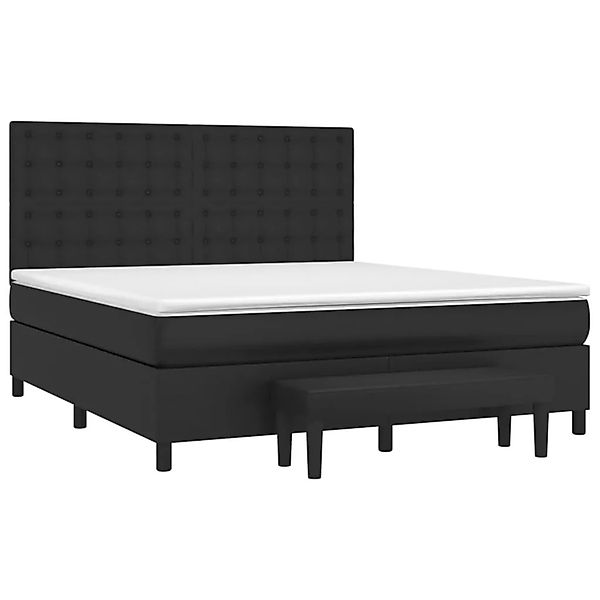 vidaXL Boxspringbett mit Matratze Schwarz 160x200 cm Kunstleder 3137671 günstig online kaufen