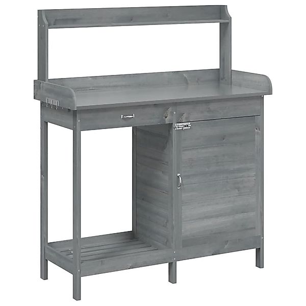 vidaXL Blumenständer Pflanztisch mit Schrank Grau günstig online kaufen