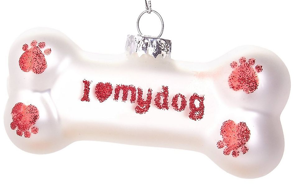 BRUBAKER Christbaumschmuck Mundgeblasene Weihnachtskugel Knochen mit Text, günstig online kaufen