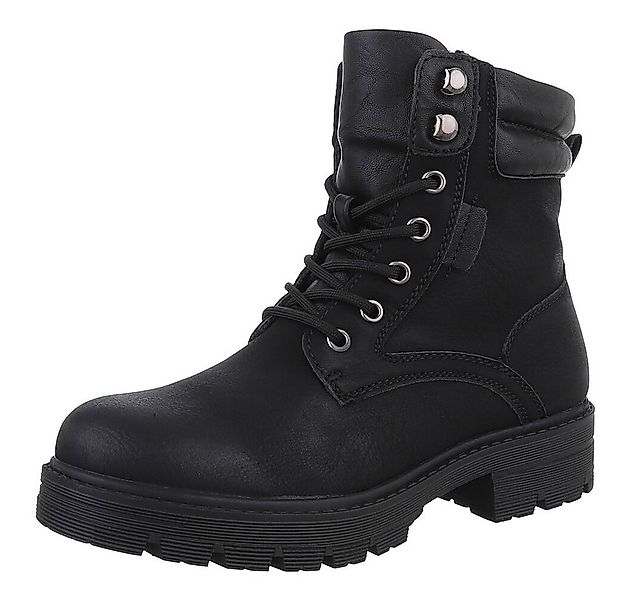 Ital-Design Damen Schnürschuhe Freizeit Stiefelette (87740259) Blockabsatz günstig online kaufen