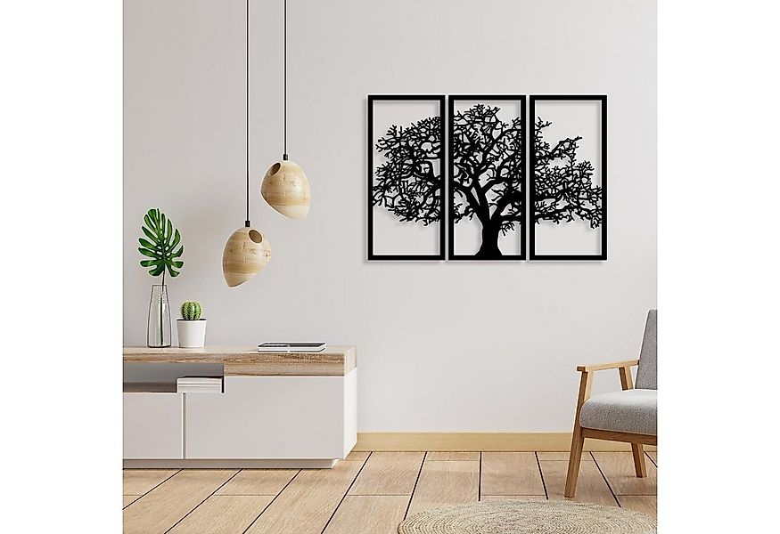Namofactur Wanddekoobjekt XXL Baum im Rahmen Wandbild aus Holz (3-teilig), günstig online kaufen