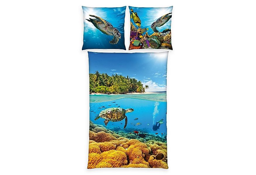 Herding Kinderbettwäsche Meerestiere Bettwäsche Set 2tlg. 135x200 cm 100% M günstig online kaufen