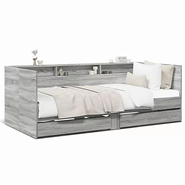 vidaXL Bett Tagesbett mit Schubladen Grau Sonoma 90x190 cm Holzwerkstoff günstig online kaufen