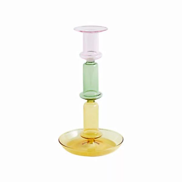 Kerzenleuchter Flare Tall Rainbow glas bunt / H 21 cm - Glas - Hay - Bunt günstig online kaufen