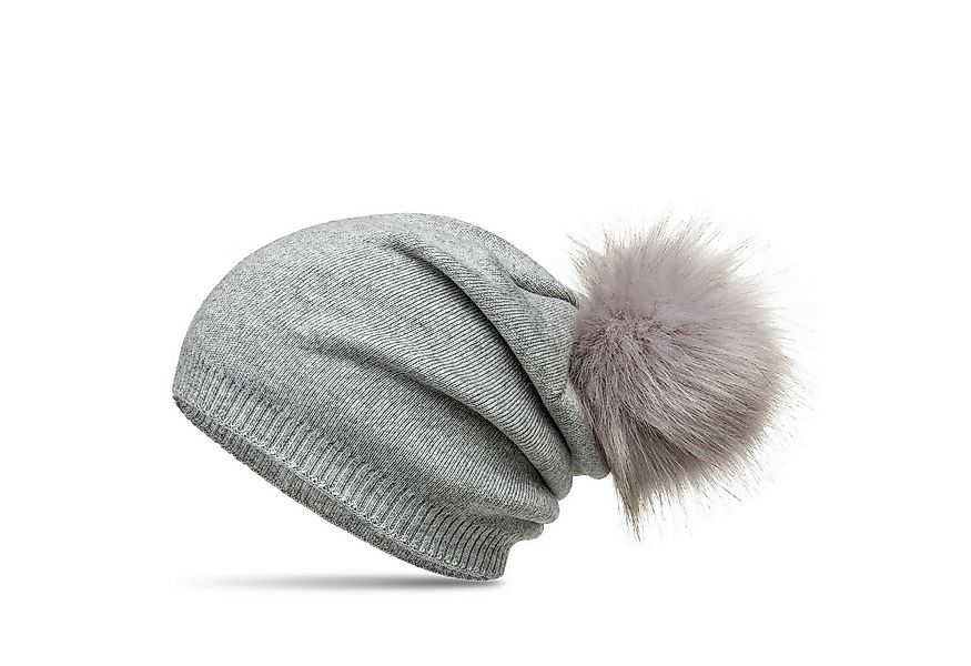 Caspar Bommelmütze MU205 Gefütterte Damen Feinstrick Long Beanie Mütze mit günstig online kaufen