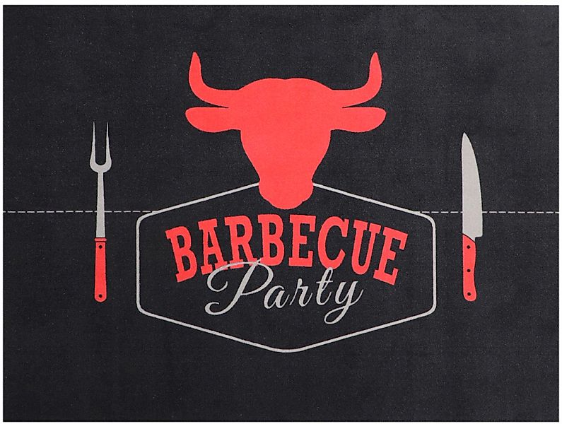 Primaflor-Ideen in Textil Fußmatte "BBQ Grillunterlage BARBECUE schwarz, Ma günstig online kaufen