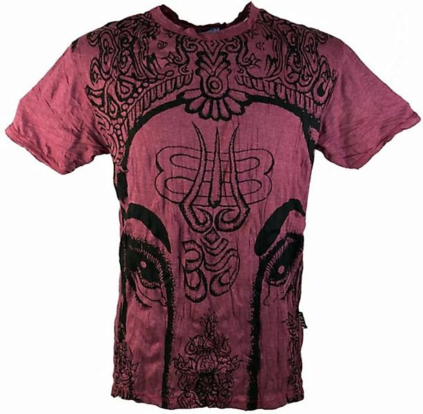 Guru-Shop T-Shirt Sure Herren T-Shirt Ganesh - bordeaux Goa Style, Festival günstig online kaufen