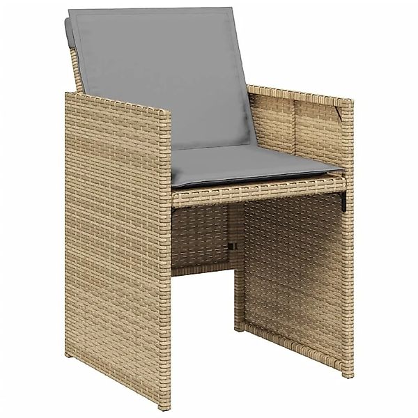 vidaXL Gartenstühle mit Kissen 4 Stk Beigemischung Poly Rattan 4007441 günstig online kaufen