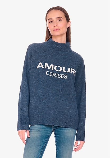 Le Temps Des Cerises Rollkragenpullover "DARRY" mit AMOUR CERISES-Schriftzu günstig online kaufen